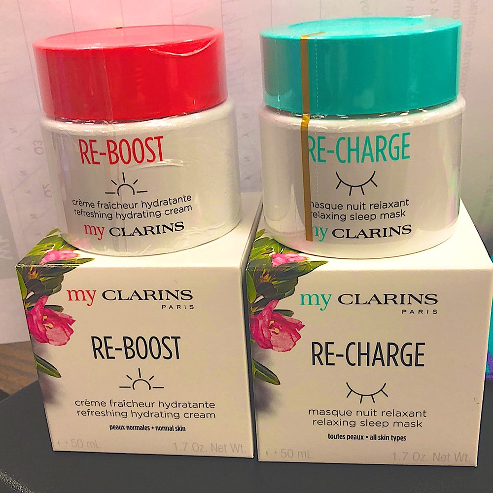 my Clarins Reboost and Recharge Moisturizers